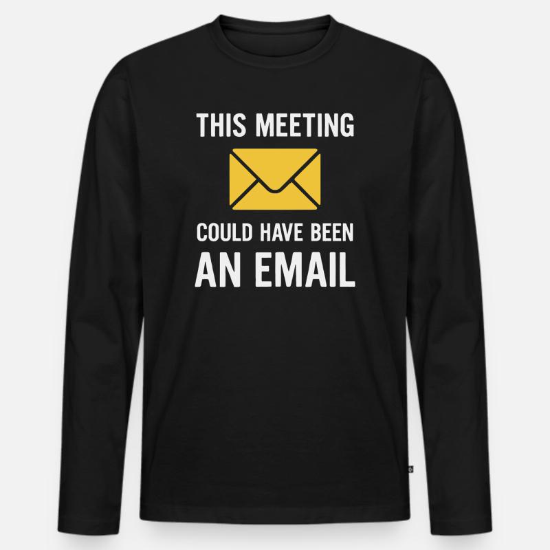 Meeting oder E-Mail - Männer Premium Bio Langarmshirt - Schwarz