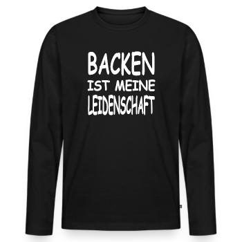 Cuire - T-shirt manches longues Premium bio Homme - noir - Devant - Nico (187cm)