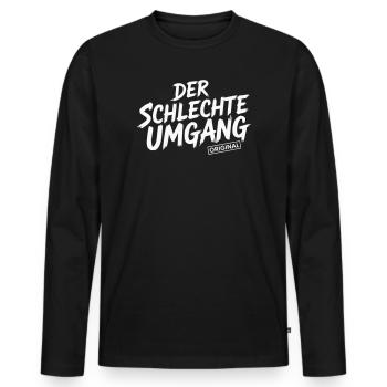 Der schlechte Umgang Original - Männer Premium Bio Langarmshirt - Schwarz - Vorne - Nico (187cm)
