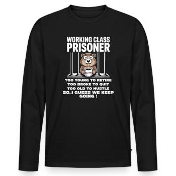 Monday Trapped Work Funny Work Outfit - Men's Premium Organic Long Sleeve Shirt - black - Front - Nico (187cm)