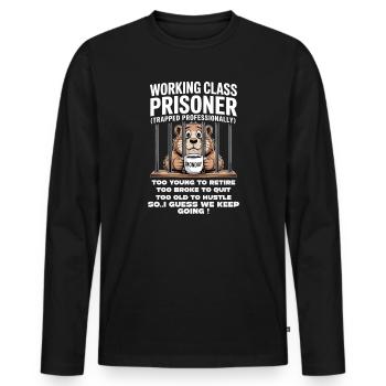 Monday Trapped Work Funny Work Outfit - Men's Premium Organic Long Sleeve Shirt - black - Front - Nico (187cm)