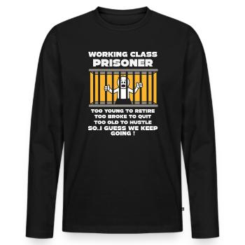 Monday Trapped Work Funny Work Outfit - Men's Premium Organic Long Sleeve Shirt - black - Front - Nico (187cm)