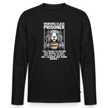 Monday Trapped Work Funny Work Outfit - Men's Premium Organic Long Sleeve Shirt - black - Front - Nico (187cm)