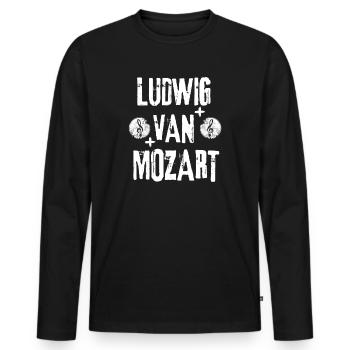 Ludwig Van Mozart Musique rock grunge - T-shirt manches longues Premium bio Homme - noir - Devant - Nico (187cm)