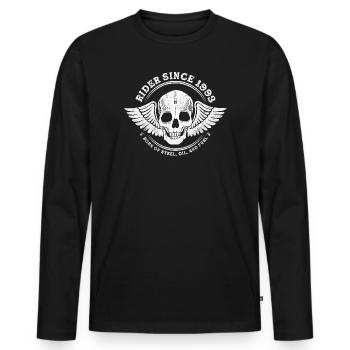Fahrer seit 1993 - 32 Jahre Open Roads & - Männer Premium Bio Langarmshirt - Schwarz - Vorne - Nico (187cm)