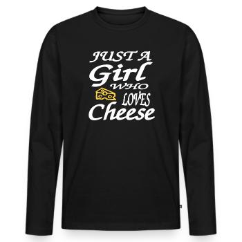 Käse - Männer Premium Bio Langarmshirt - Schwarz - Vorne - Nico (187cm)