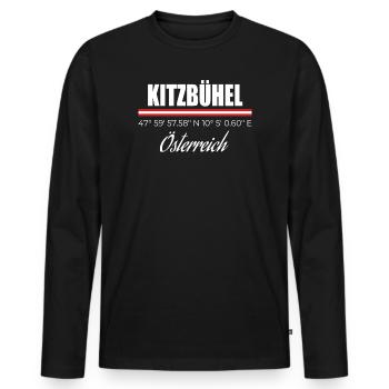 Kitzbühel - T-shirt manches longues Premium bio Homme - noir - Devant - Nico (187cm)
