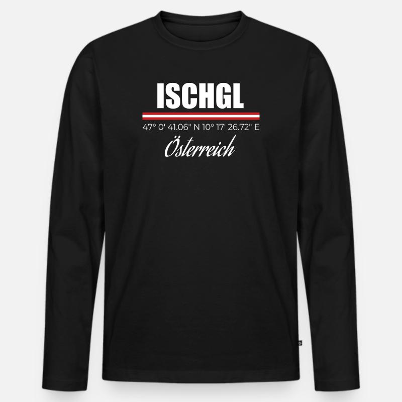 Ischgl - Männer Premium Bio Langarmshirt - Schwarz