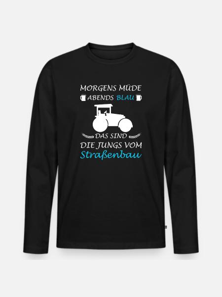 Straßenbau Straßenbauer Bauarbeiter - Männer Premium Bio Langarmshirt - Schwarz