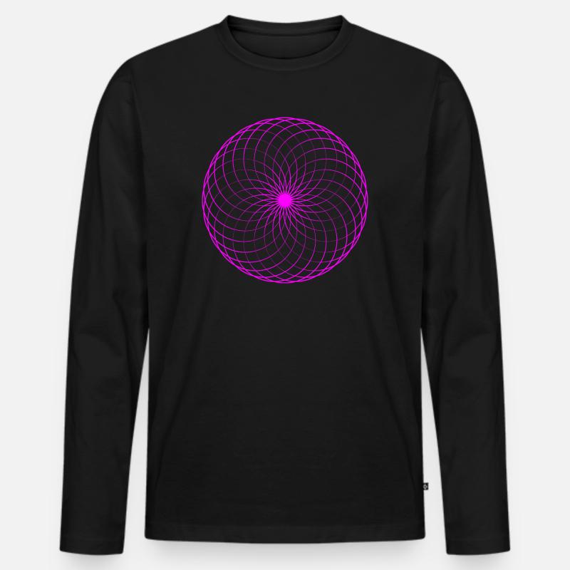 Neonspirale Netz Torus - Männer Premium Bio Langarmshirt - Schwarz