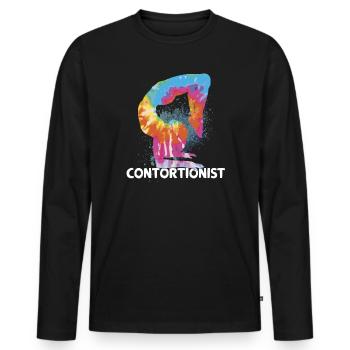 Quote for a contortionist - Men's Premium Organic Long Sleeve Shirt - black - Front - Nico (187cm)