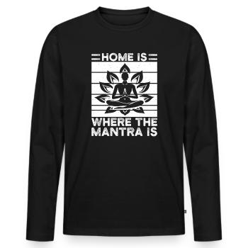 La maison des passionnés de Pilates est là où se trouve le mantra - T-shirt manches longues Premium bio Homme - noir - Devant - Nico (187cm)