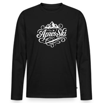Après-ski mountains - Men's Premium Organic Long Sleeve Shirt - black - Front - Nico (187cm)
