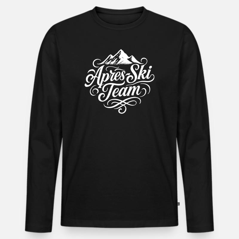 Apres Ski Team Berge - Männer Premium Bio Langarmshirt - Schwarz