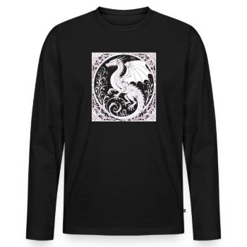 Dachen magie - Männer Premium Bio Langarmshirt - Schwarz - Vorne - Nico (187cm)