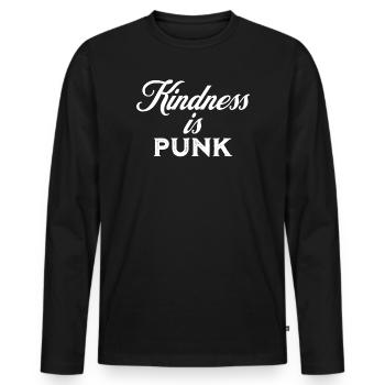 Freundlichkeit ist Punk - Männer Premium Bio Langarmshirt - Schwarz - Vorne - Nico (187cm)