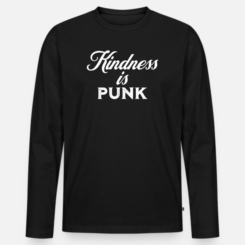 Freundlichkeit ist Punk - Männer Premium Bio Langarmshirt - Schwarz