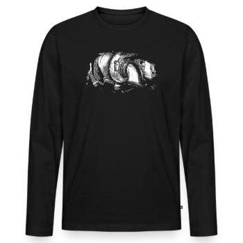 Monochrome Spiral Geometry - Men's Premium Organic Long Sleeve Shirt - black - Front - Nico (187cm)