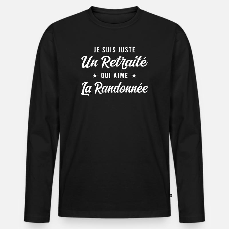 Pensionierter Pride-Wanderer - Männer Premium Bio Langarmshirt - Schwarz