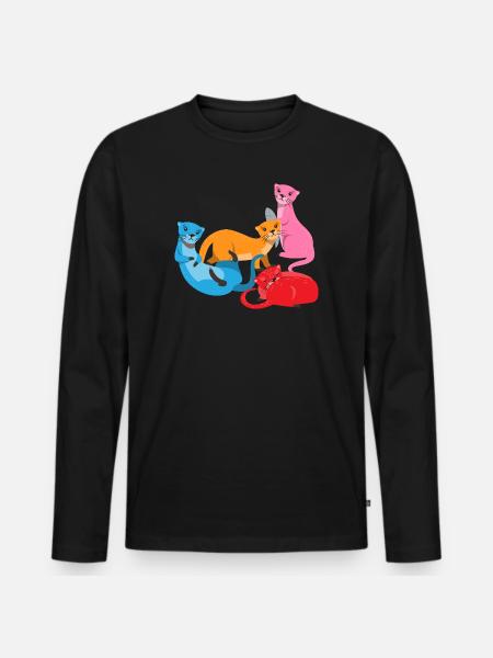 Sea Otter Cartoon Otter - Men's Premium Organic Long Sleeve Shirt - black