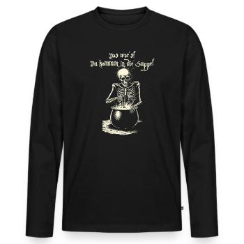 Voilà! Vous entrez dans la soupe - Squelette - T-shirt manches longues Premium bio Homme - noir - Devant - Nico (187cm)