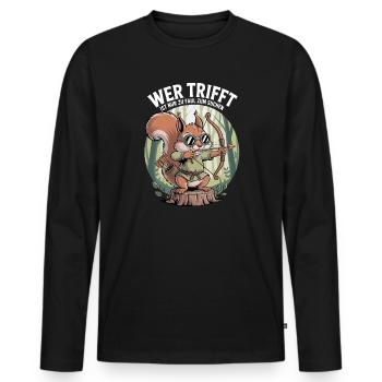 Archery design for archers and courses - Men's Premium Organic Long Sleeve Shirt - black - Front - Nico (187cm)