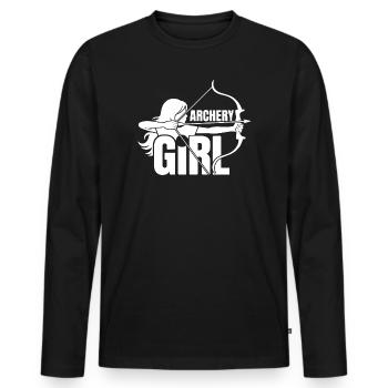 Archery design for archers and courses - Men's Premium Organic Long Sleeve Shirt - black - Front - Nico (187cm)