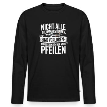 Archery design for archers and courses - Men's Premium Organic Long Sleeve Shirt - black - Front - Nico (187cm)