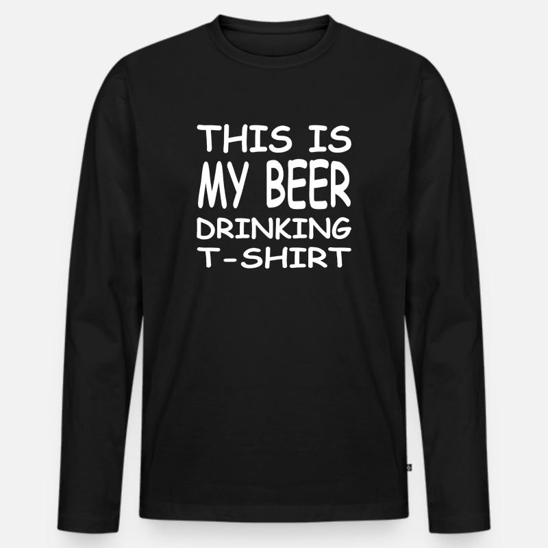 Bier - Männer Premium Bio Langarmshirt - Schwarz