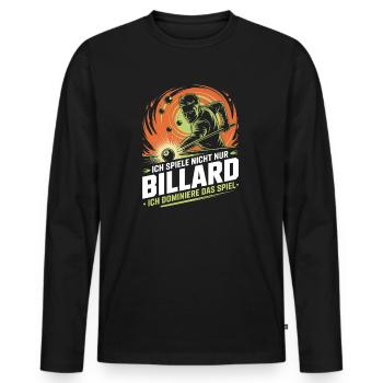 Play Billiards Pool Snooker Billiards Players - Men's Premium Organic Long Sleeve Shirt - black - Front - Nico (187cm)