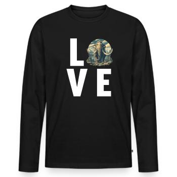 Mammoths Mammoth - Men's Premium Organic Long Sleeve Shirt - black - Front - Nico (187cm)