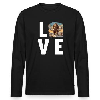 Mammoths Mammoth - Men's Premium Organic Long Sleeve Shirt - black - Front - Nico (187cm)