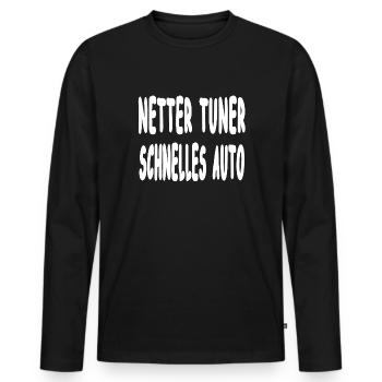 Tuner - Männer Premium Bio Langarmshirt - Schwarz - Vorne - Nico (187cm)