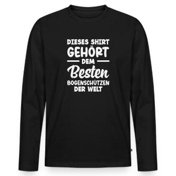 Archery Archer Gift - Men's Premium Organic Long Sleeve Shirt - black - Front - Nico (187cm)