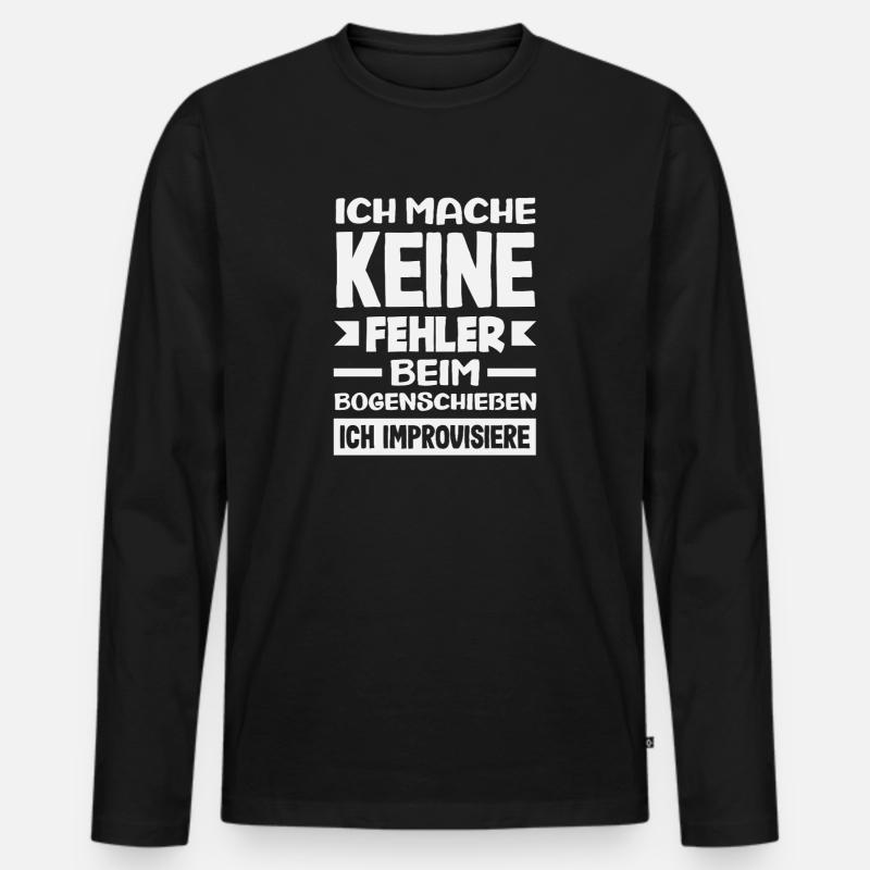 Bogenschießen Bogenschütze Geschenk - Männer Premium Bio Langarmshirt - Schwarz