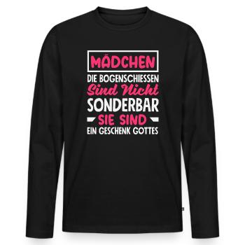 Archery Archer Gift - Men's Premium Organic Long Sleeve Shirt - black - Front - Nico (187cm)