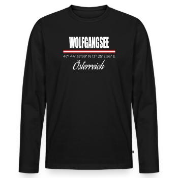 Lake Wolfgang - Men's Premium Organic Long Sleeve Shirt - black - Front - Nico (187cm)