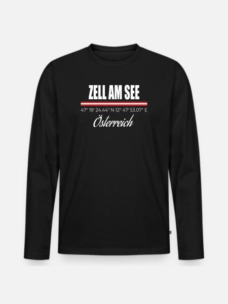 Zell am See - Men's Premium Organic Long Sleeve Shirt - black