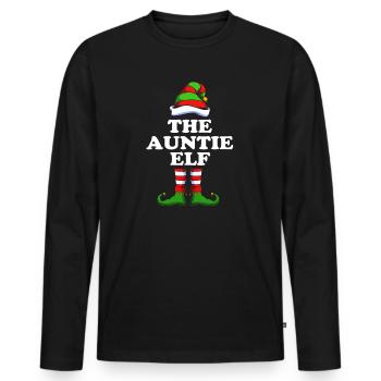 Aunt Elf Elf Christmas Gift - Men's Premium Organic Long Sleeve Shirt - black - Front - Nico (187cm)