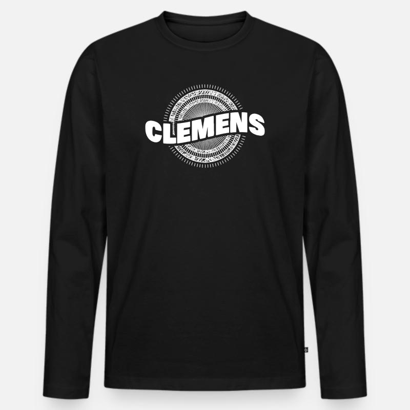 Clemens als Geschenkidee - Männer Premium Bio Langarmshirt - Schwarz