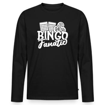 Bingo Player Fanatic Bingo - Men's Premium Organic Long Sleeve Shirt - black - Front - Nico (187cm)
