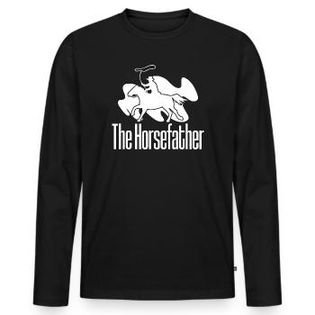 Rodéo Équitation Le Cavalier Cowboy - T-shirt manches longues Premium bio Homme - noir - Devant - Nico (187cm)
