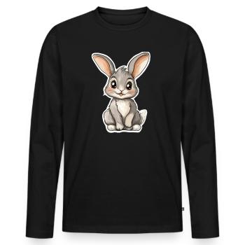Hare - Men's Premium Organic Long Sleeve Shirt - black - Front - Nico (187cm)