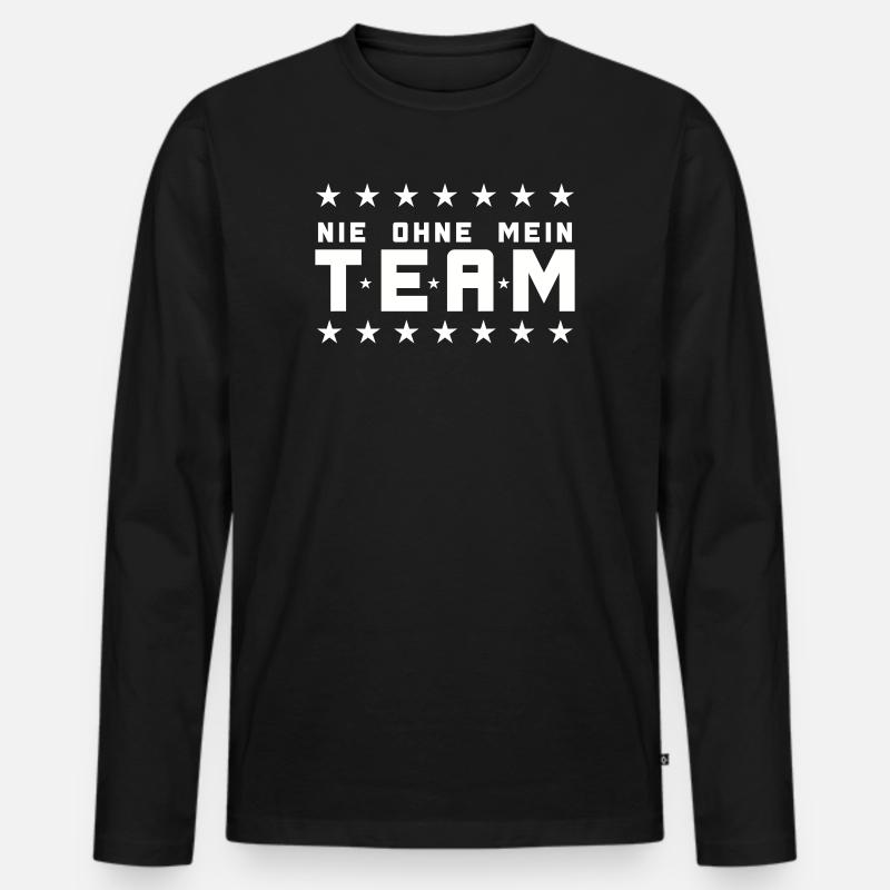 Mein Team - Männer Premium Bio Langarmshirt - Schwarz
