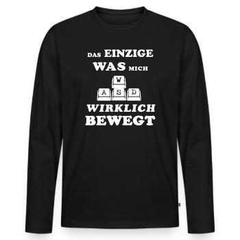 Drôle de joueur disant Gaming Gamer Gamble eSports - T-shirt manches longues Premium bio Homme - noir - Devant - Nico (187cm)