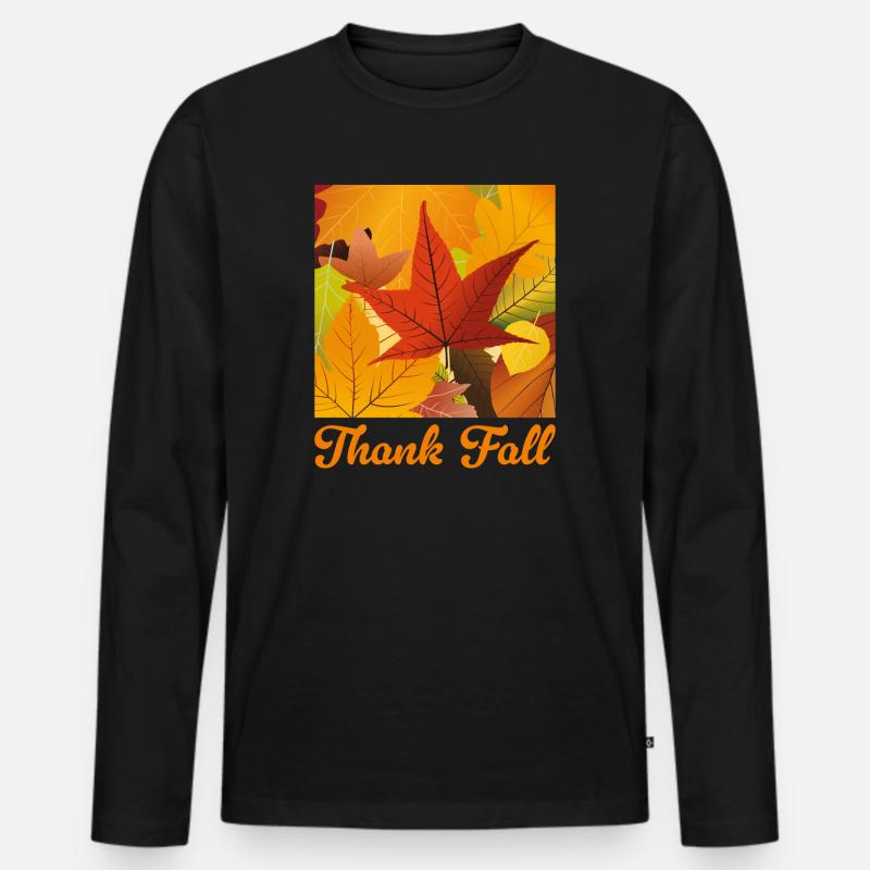 Dank Herbst - Männer Premium Bio Langarmshirt - Schwarz