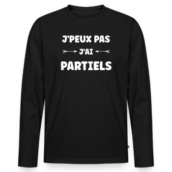 I Teil-Abschlag Schüler - Männer Premium Bio Langarmshirt - Schwarz - Vorne - Nico (187cm)