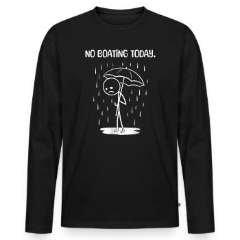 Lustiges Heute leider kein BOating - Männer Premium Bio Langarmshirt - Schwarz - Vorne - Nico (187cm)