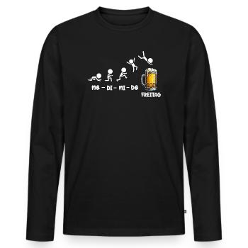 Freitag Wochenende Bierliebhaber Biertrinker - Männer Premium Bio Langarmshirt - Schwarz - Vorne - Nico (187cm)