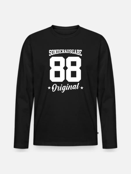 88 Birthday - Men's Premium Organic Long Sleeve Shirt - black